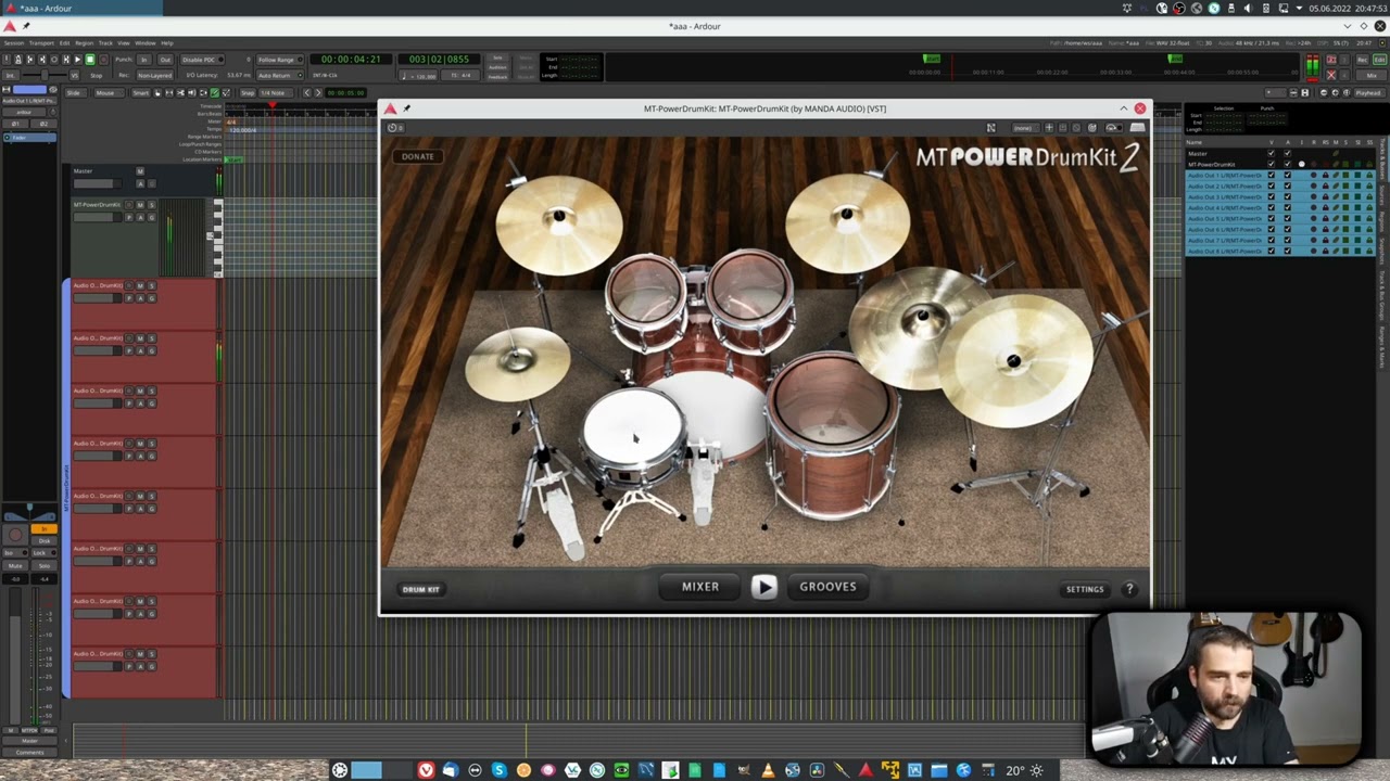 Ardour 6.9 - MT Power Drumkit 2