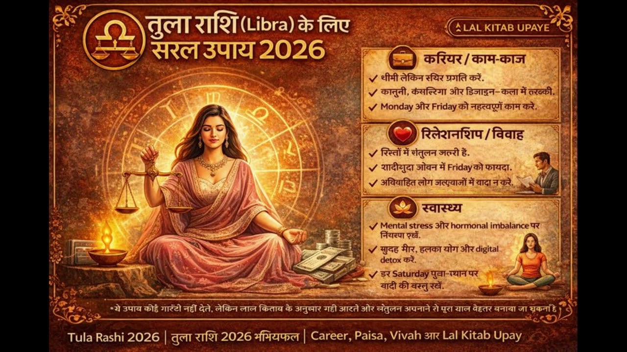 Tula Rashi 2026 | तुला राशि 2026 भविष्यफल | Career, Paisa, Vivah aur Lal Kitab Upaye