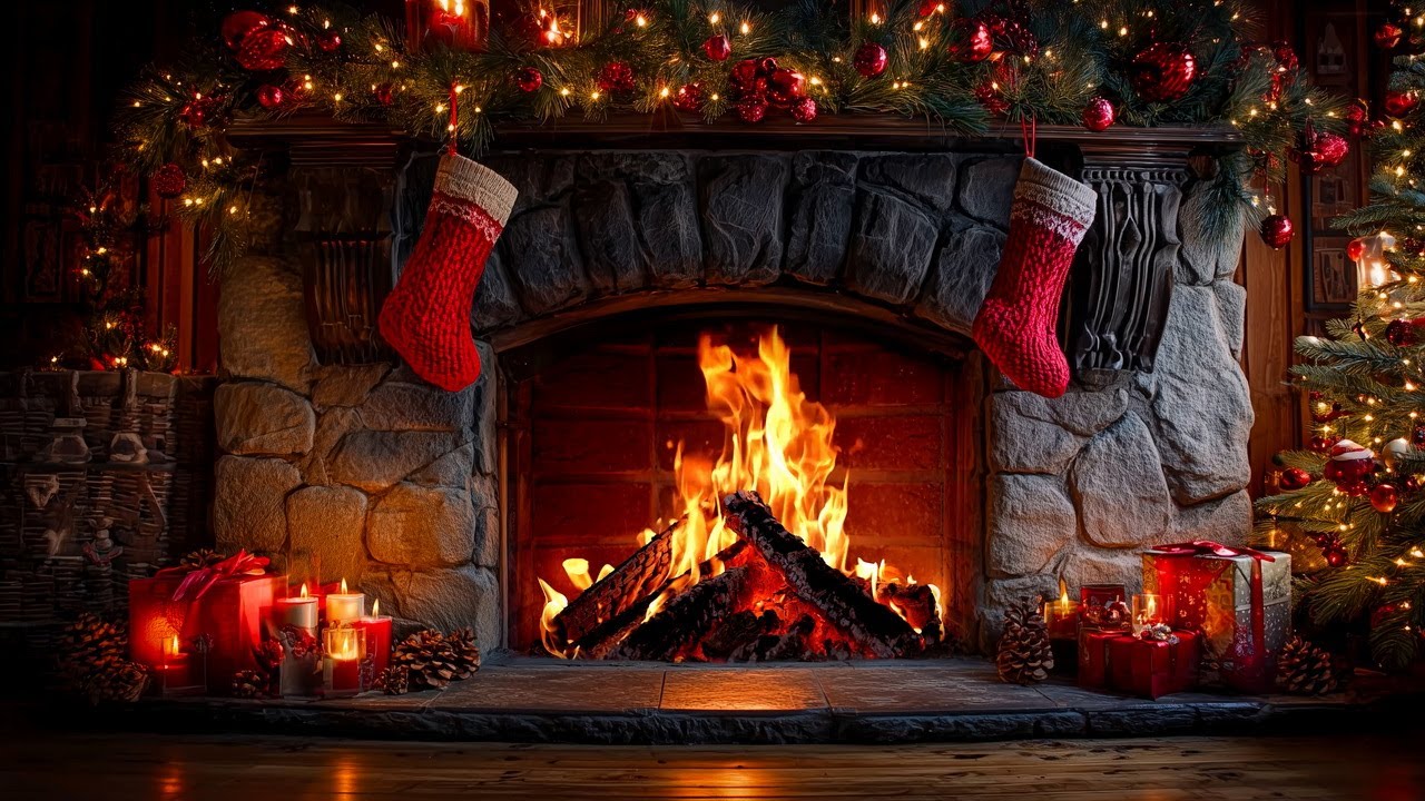 Best Christmas Fireplace 4K | Crackling Fire Sounds for Holiday Relaxation | 10 Hours 4K