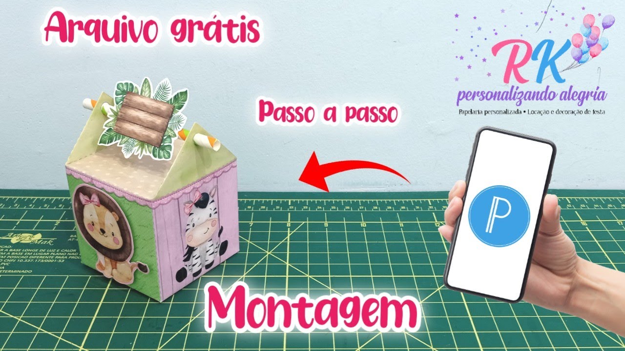 Como montar caixa canudo safari