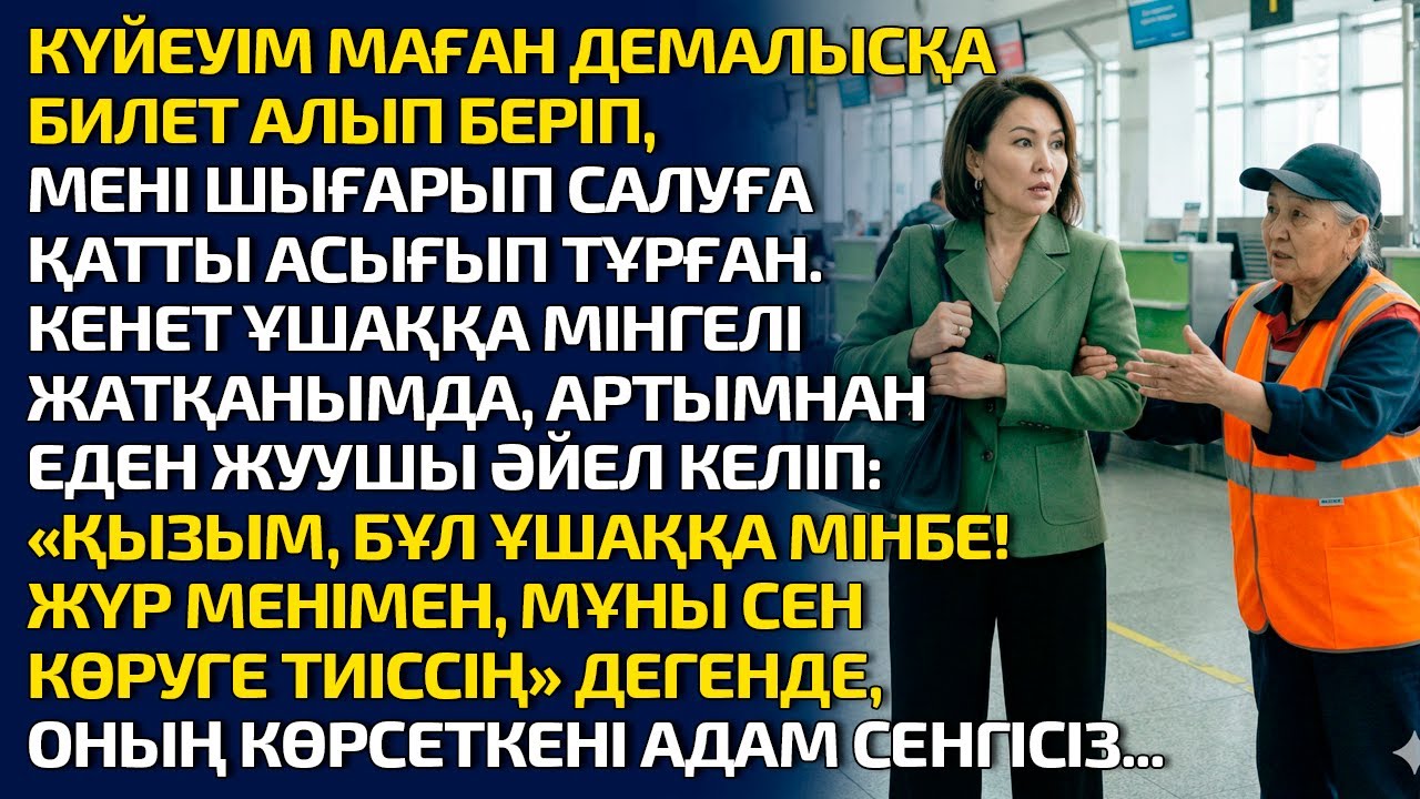 КҮЙЕУІМ МАҒАН ДЕМАЛЫСҚА БИЛЕТ САТЫП АЛЫП МЕНІ ШЫҒАРЫП САЛУҒА ҚАТТЫ АСЫҒЫП ТҰРҒАН. КЕНЕТ ҰШАҚҚА МІНГЕ