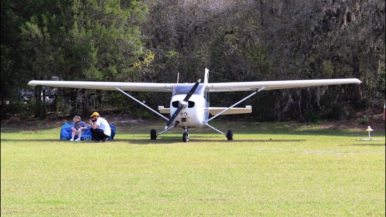 Fly-In to a Private Grass Runway - Watching LOW PASSES