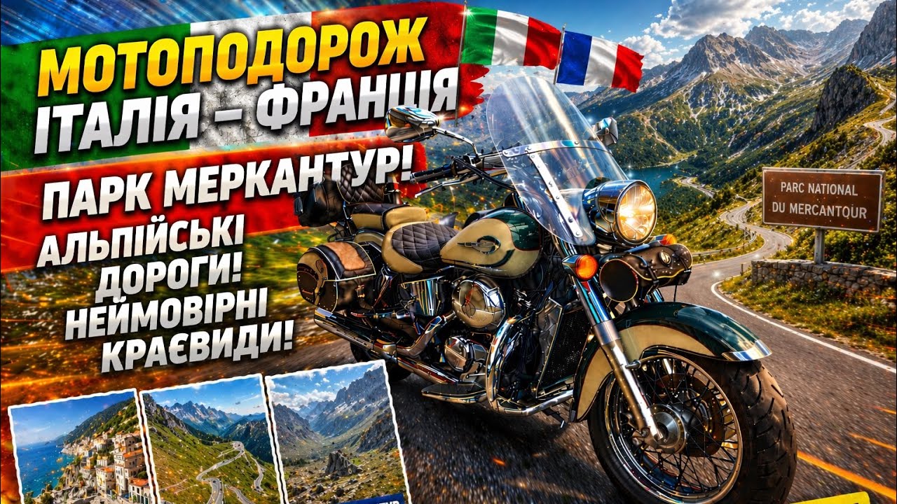 Мотоподорож Італія - Франція, Лазурний берег, Альпи, Європейська подорож дванадцята серія.