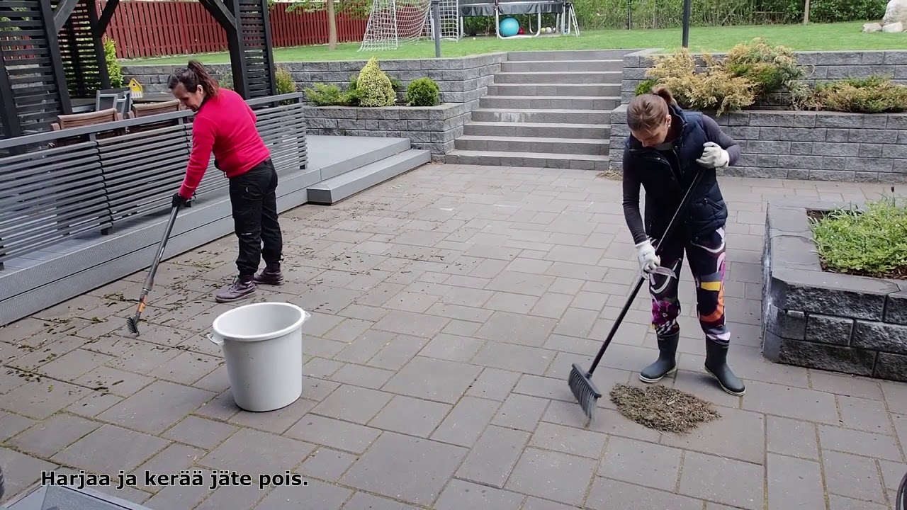 Pihakivien saumojen puhdistus ja uudelleen saumaus