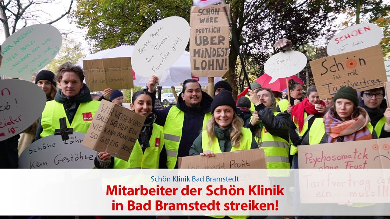 Mitarbeiter der Schön Klinik in Bad Bramstedt streiken
