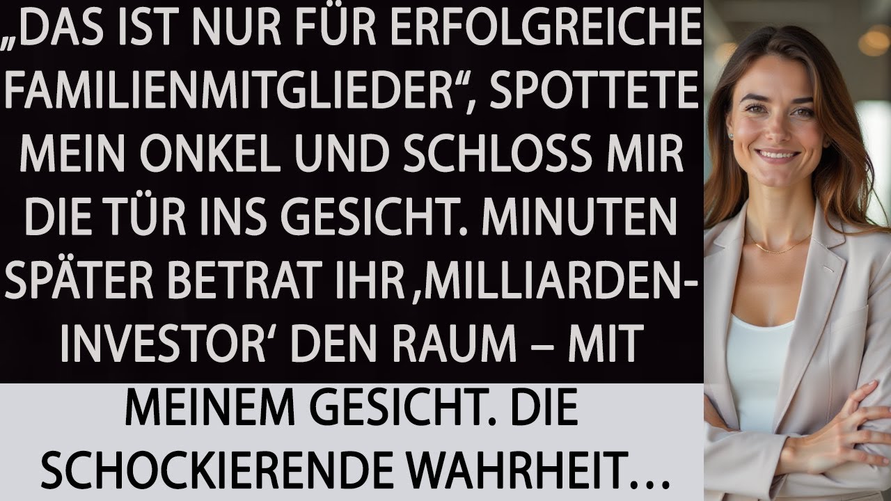 Sie warfen mich aus dem Familientreffen – ohne zu wissen, dass ich ihr geheimer Investor war.