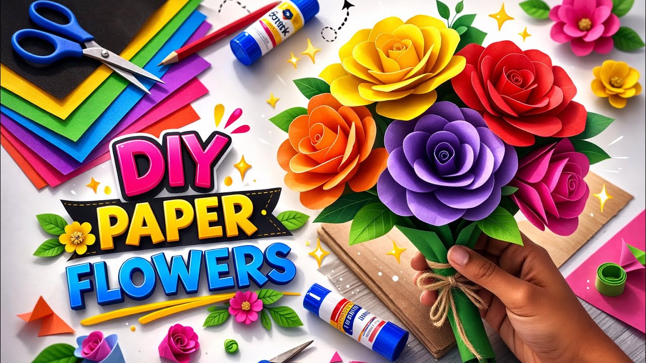 Make Stunning Paper Roses at Home 🌹 | Easy Craft Tutorial