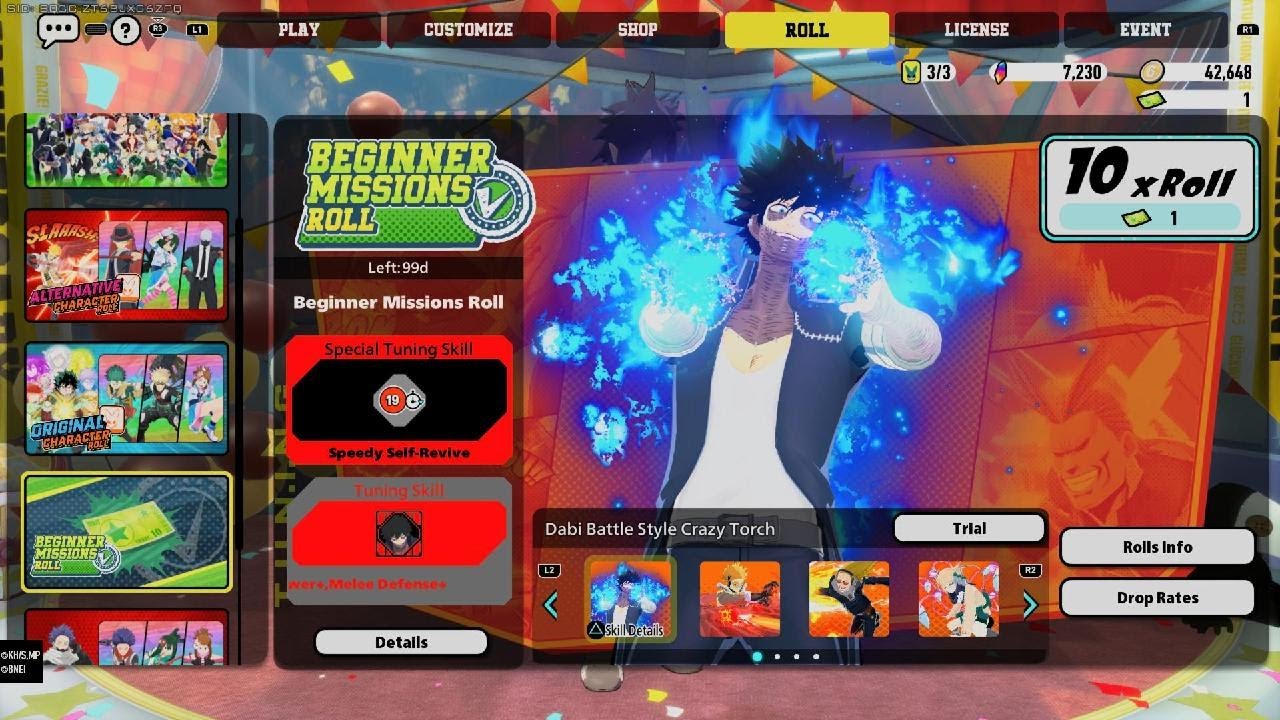 Decent beginers rolls in MY HERO ULTRA RUMBLE
