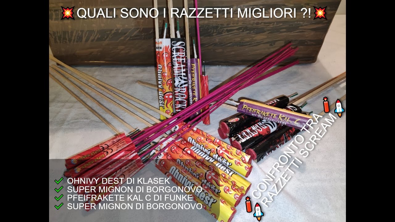 CONFRONTO TRA RAZZI: MINI SCREAM ROCKET vs FISCHIONI vs OHNIVY DEST vs PFEIFRAKETE vs SUPER MIGNON