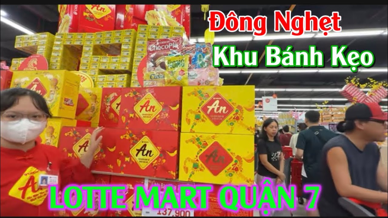 TẾT Siêu Thị LOTTE Mart Quận 7 đồ khô giảm giá nhiều quá hấp dẫn