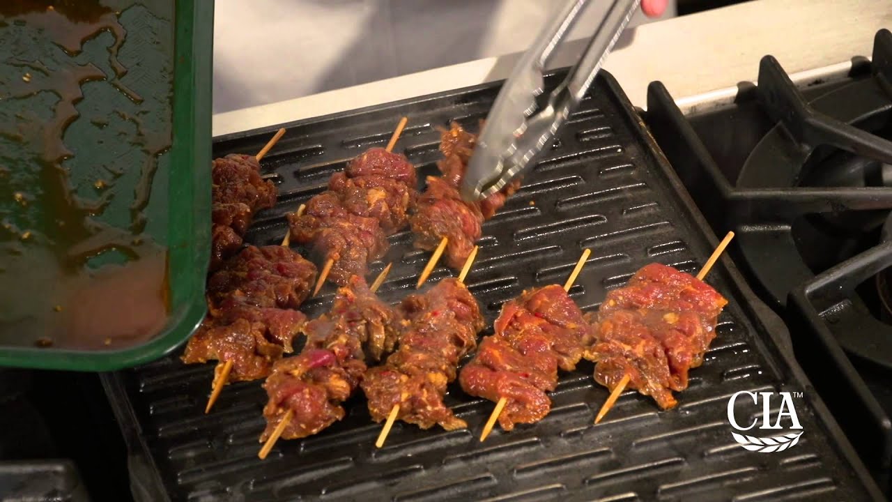 Korean Barbecue-Spiced Flank Steak and Red Grape Skewers