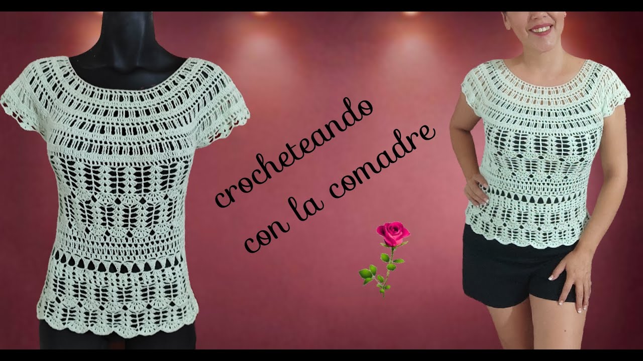 ⭐⭐⭐⭐⭐Tutorial blusa Chantal multipuntadas elegantes a crochet fácil y rápido