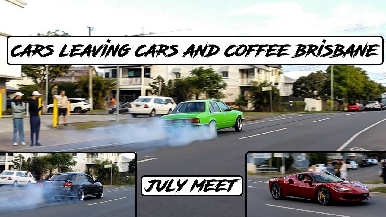 Modified Cars Leaving Cars and Coffee Brisbane July Meet | Burnouts, Skids, JDM's & More!