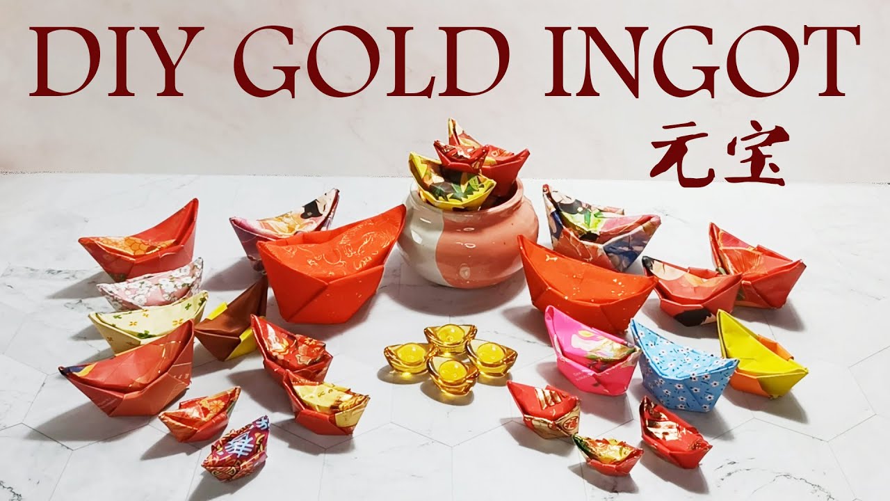 HOW TO MAKE A CHINESE NEW YEAR RED PACKET GOLD INGOT | DIY CHINESE NEW YEAR GOLD INGOT | 元宝制作