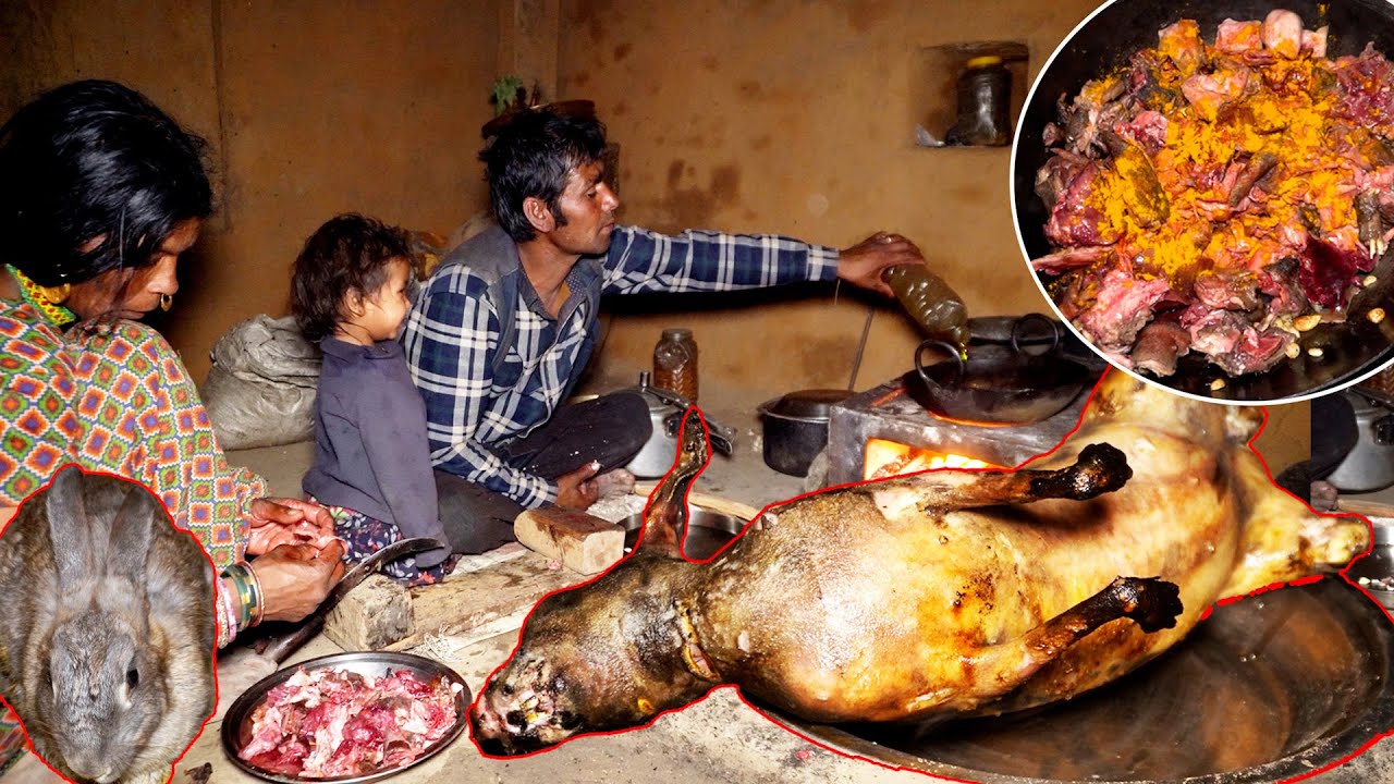 A Rabbit curry in new house's Kitchen || dharme brother's family cooking || @ruralnepall