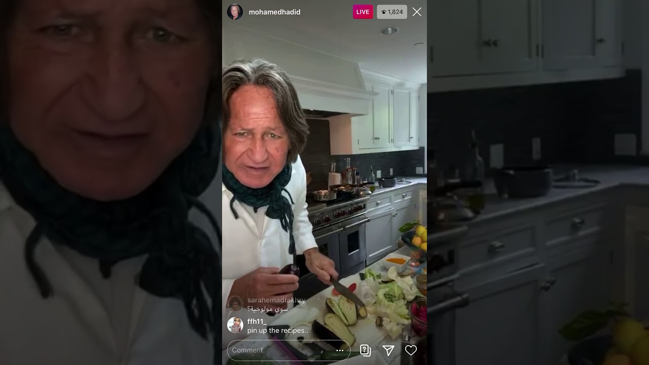 Mohamed Hadid Cooking on Instagram Live