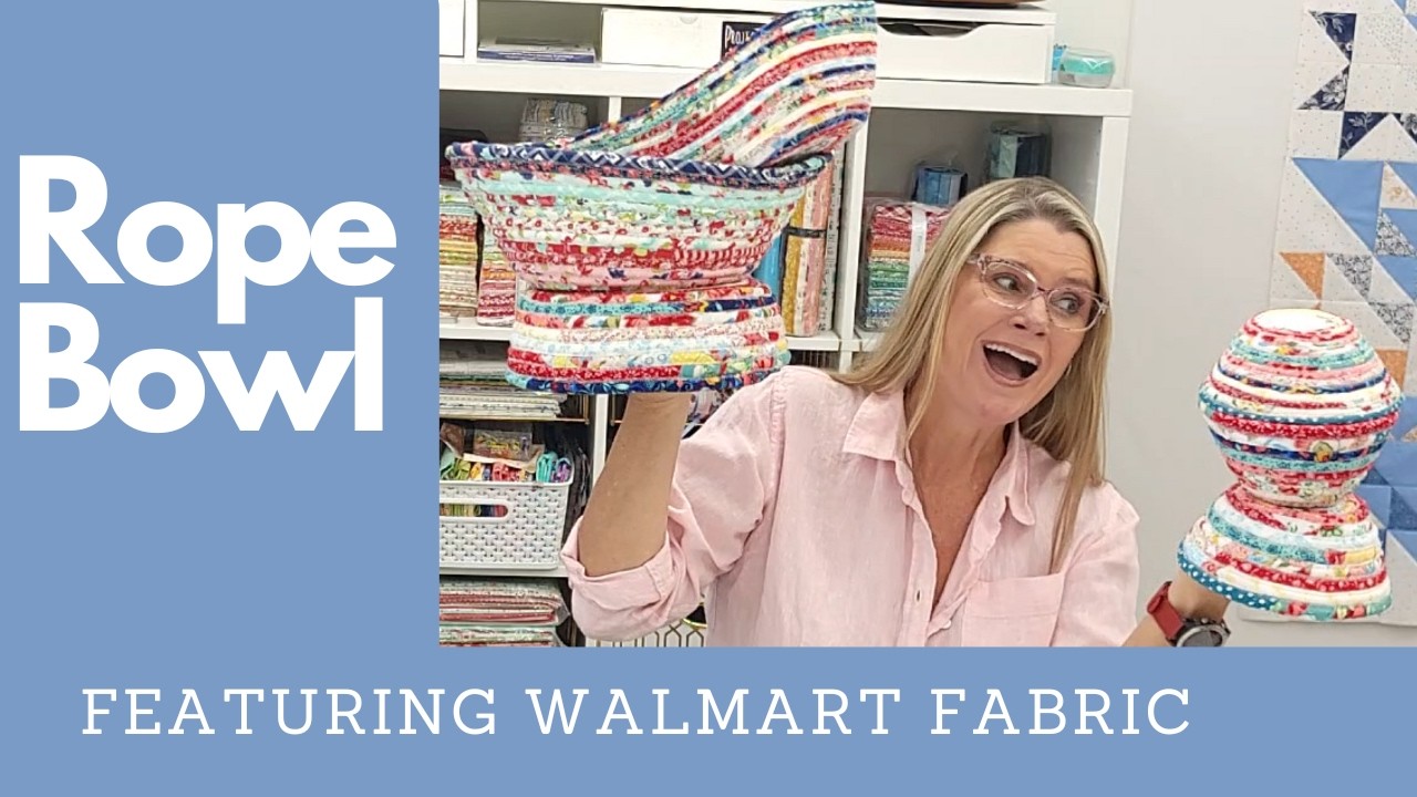 Beginner Sewing Project Rope Bowl With Pioneer Woman fabric from Walmart