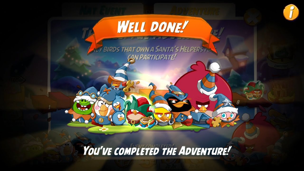 Angry Birds 2 The Helpful Adventure Level 1-8 with Santa&rsquo;s Helpers Hat Set Returns