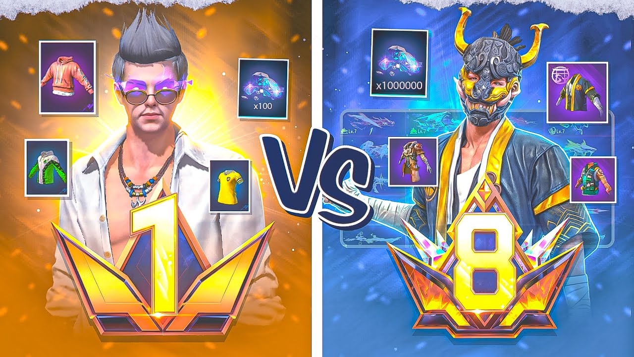 PRIME Lvl 1 ID vs PRIME 8 ID😵১০০ কোটি টাকার Collection - Garena Free Fire