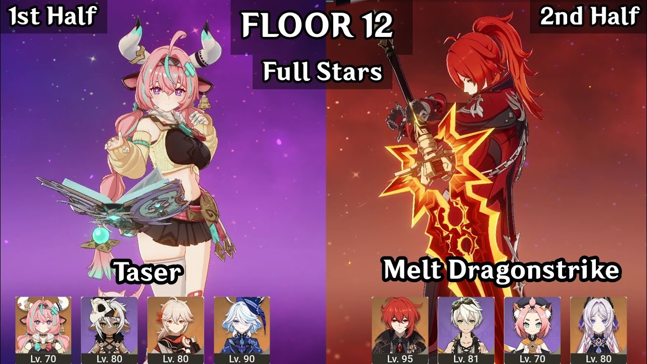 Varesa Taser + Diluc Melt Dragonstrike | 6.2 Spiral Abyss Floor 12 9 Stars | Genshin Impact