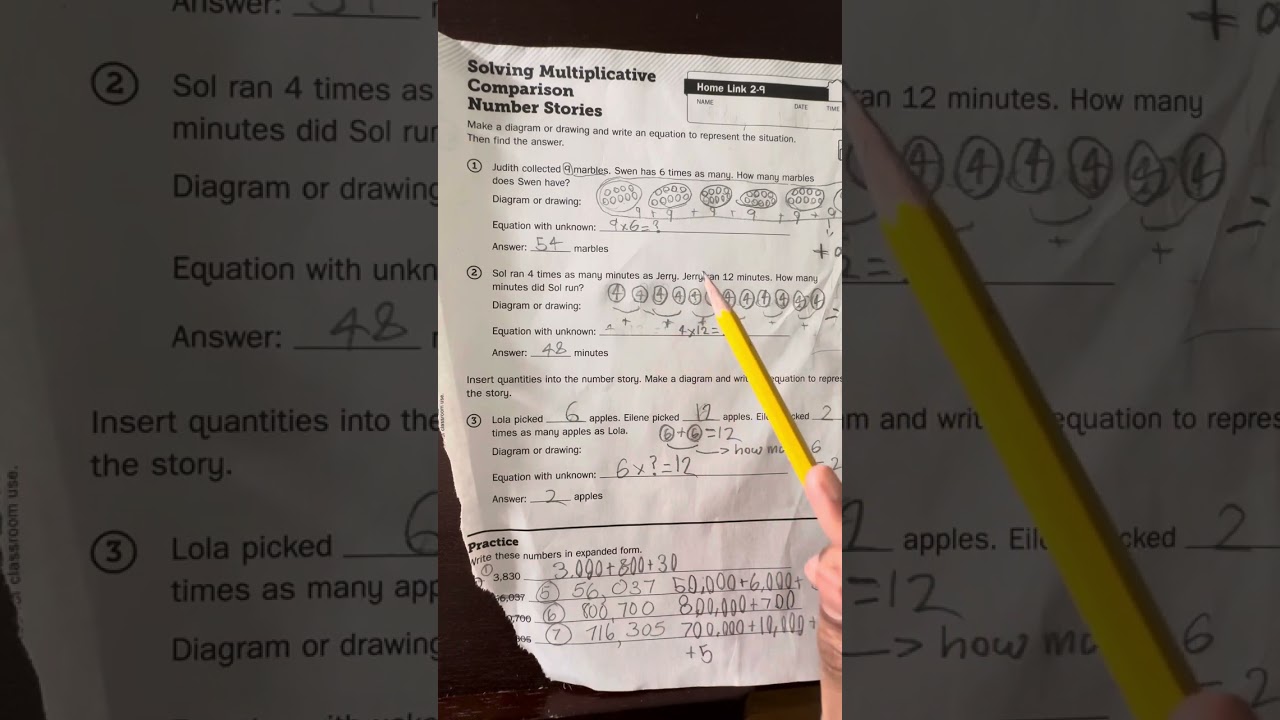 4th Grade - Maths Home link 2-9