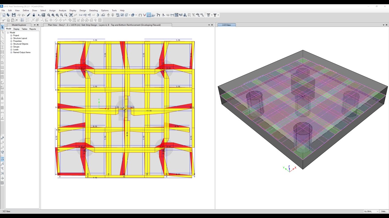 Pile Cap Design in SAFE v20.2 | Pile Cap with Five Piles