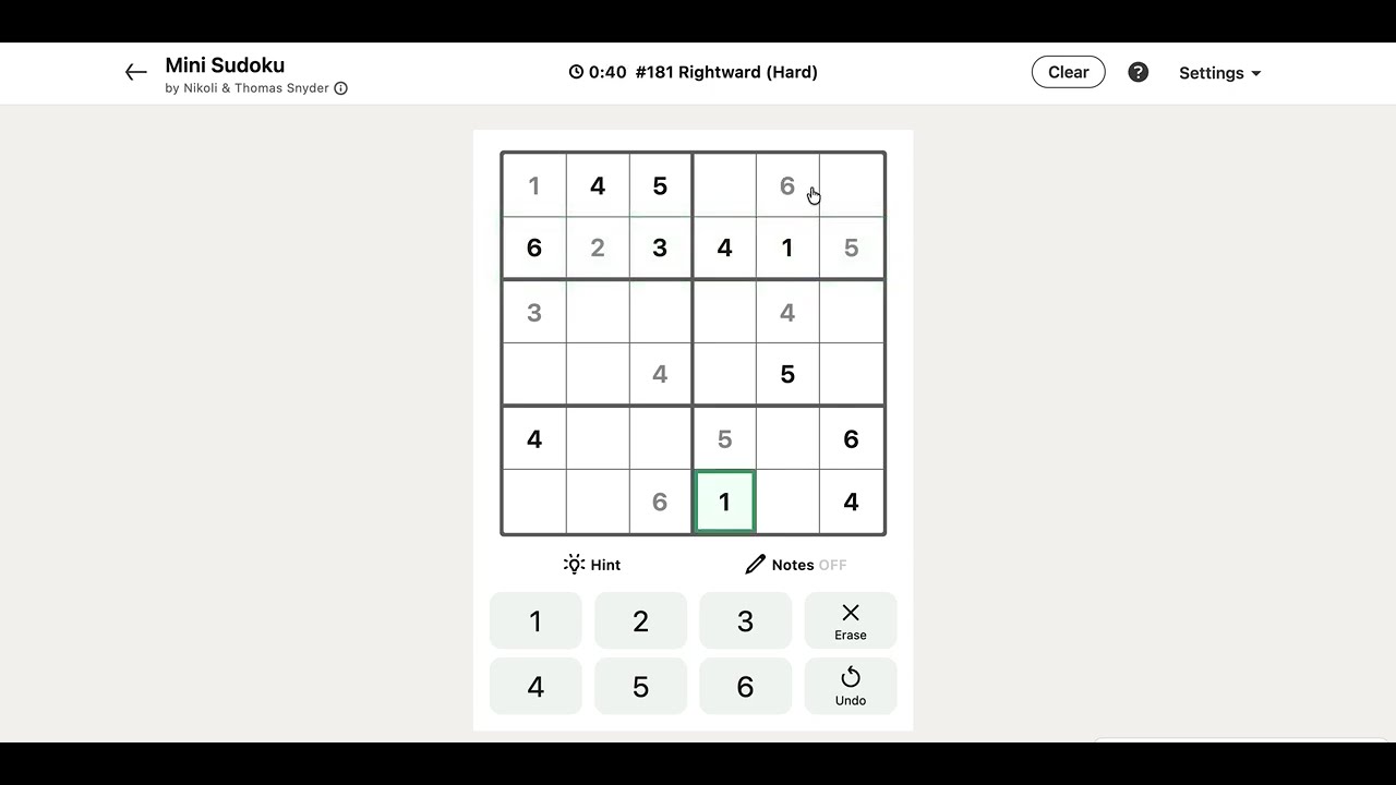 LinkedIn Mini Sudoku Answer Today - Puzzle #181 Rightward | 8 February 2026