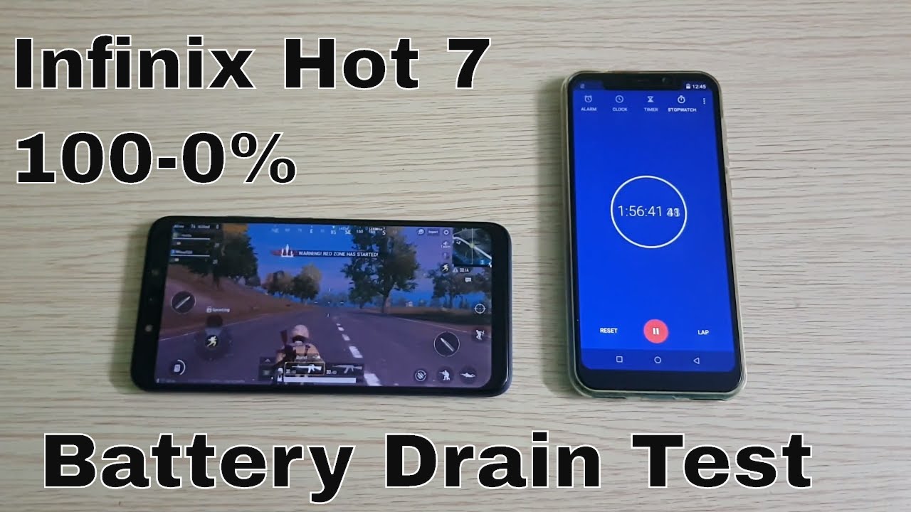 Infinix Hot 7 Battery Drain Test (100-0%)