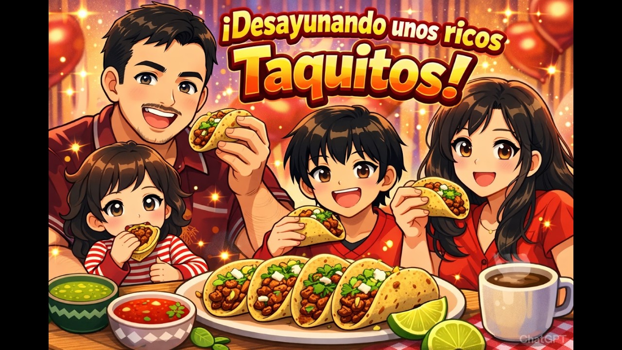 DESAYUNANDO UNOS RICOS TAQUITOS