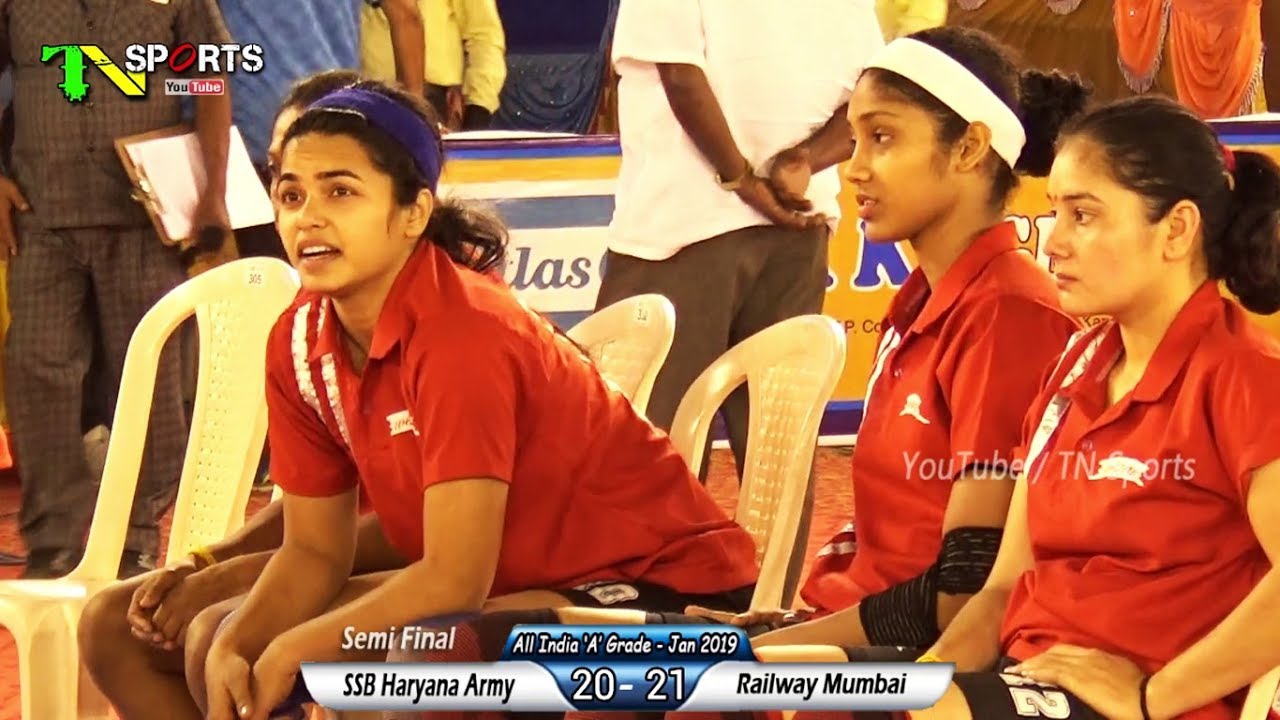 SF - Western Railway Mumbai vs SSB Haryana Army | All India 'A' Grade Women Kabaddi Jan 2019