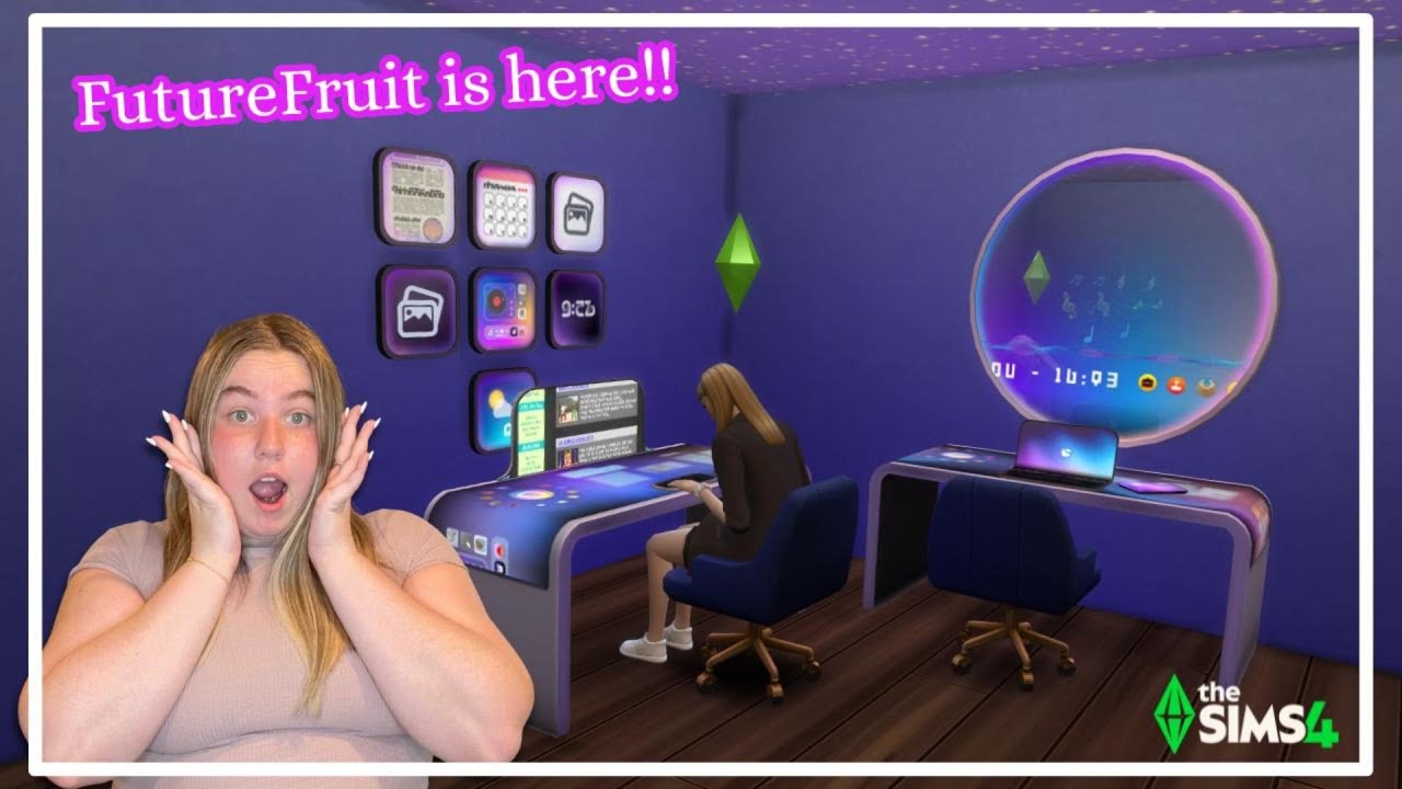 🔮The Sims 4 FutureFruit Mod Review | Futuristic Plumfruit Computers, SmartDesk & More!💻✨
