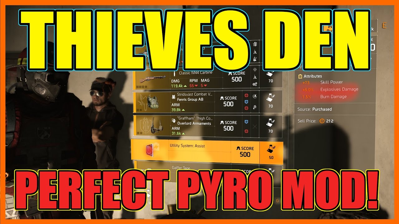 The Division 2 | Thieves Den Reset | Perfect Pyro Mod! | Must Buy