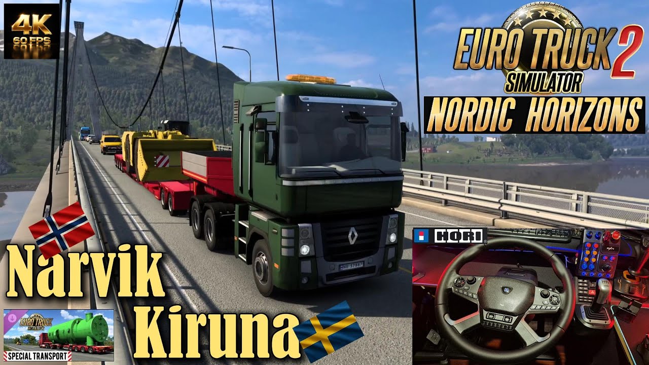 Oversized Gameplay Narvik Kiruna HORI Truck|Special Transp. Nordic Horizons |Euro Truck Simulator 2