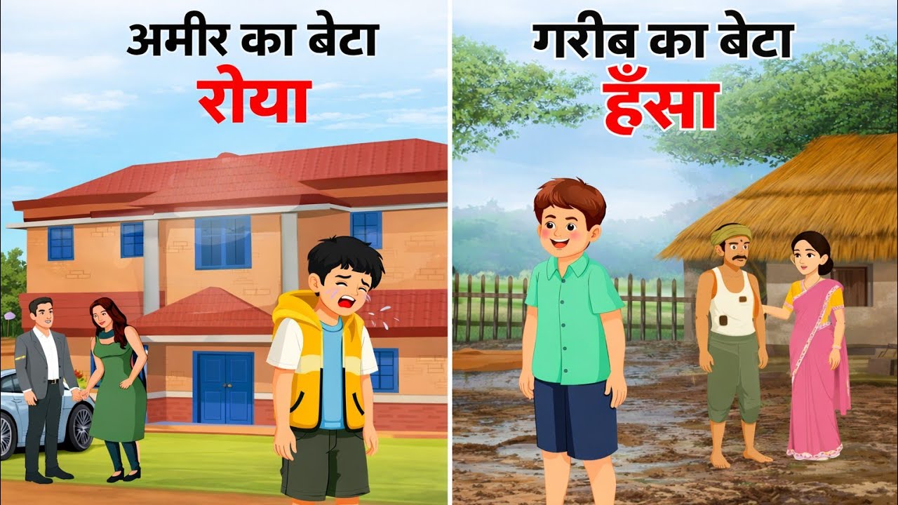 अमीर का बेटा रोता रहा 😭और गरीब का बेटा हंसता रहा 😁|Hindi Moral Story | emotional story