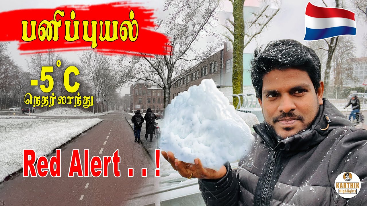 (- 5° C) | திடீரென பனிப்புயல் | Snow Storm | Netherlands