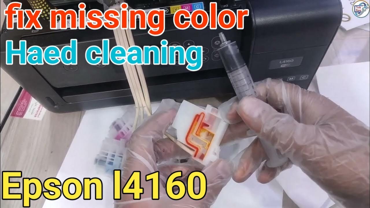 fix missing color epson l4160.How to cleaning epson l4160 printer head  manual