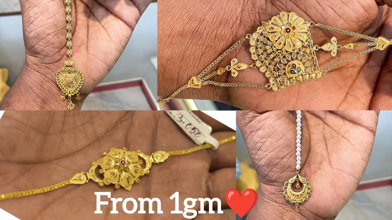 1grm থেকে Gold tikli design||Light weight gold mantasa collection 2025