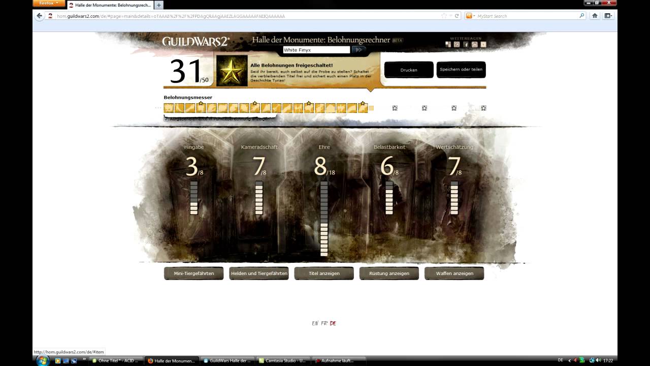 Guild Wars "Halle der Monumente (HoM) füllen"