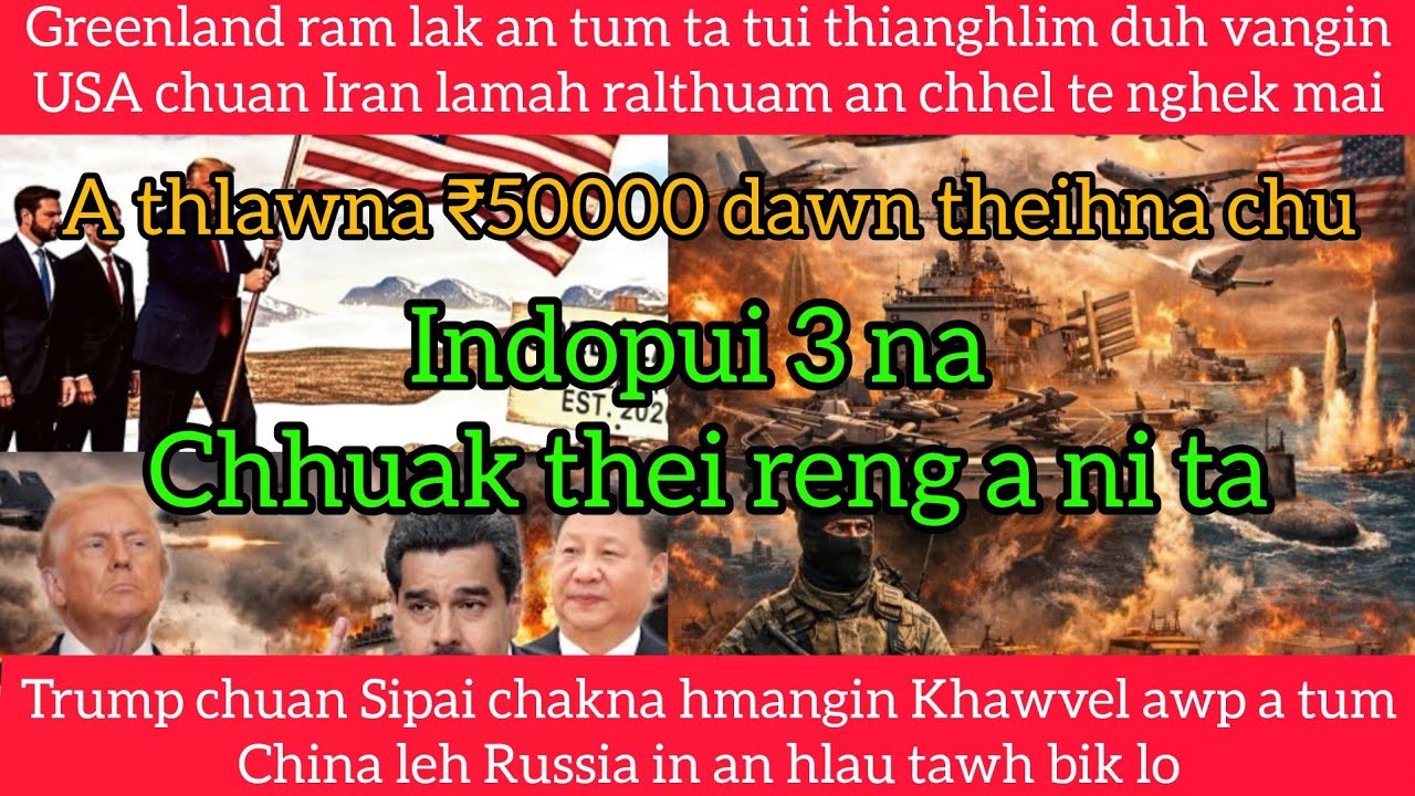 USA in Greenland lak a tum ta, Indopui 3 na chhuak thei reng a ni, a thlawna 50000 dawn theihna hi😱
