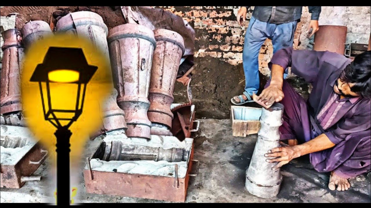 Amazing Manufacturing Process of pole Lamp | Amazing Sand Casting process in local workshop