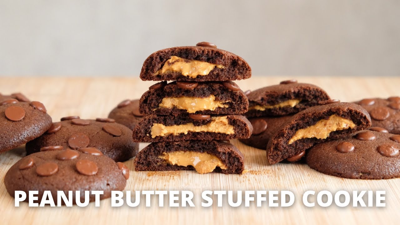 COKLAT + KACANG! Peanut butter stuffed cookie!