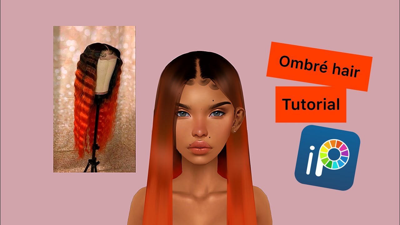orange ombre hair tutorial on ibispaintx