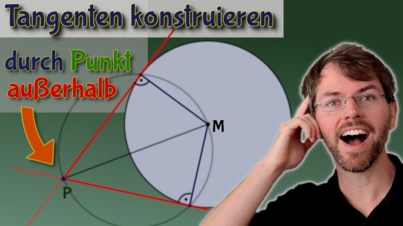 Tangenten an Kreis durch einen Punkt außerhalb des Kreises konstruieren | mit Zirkel und Lineal