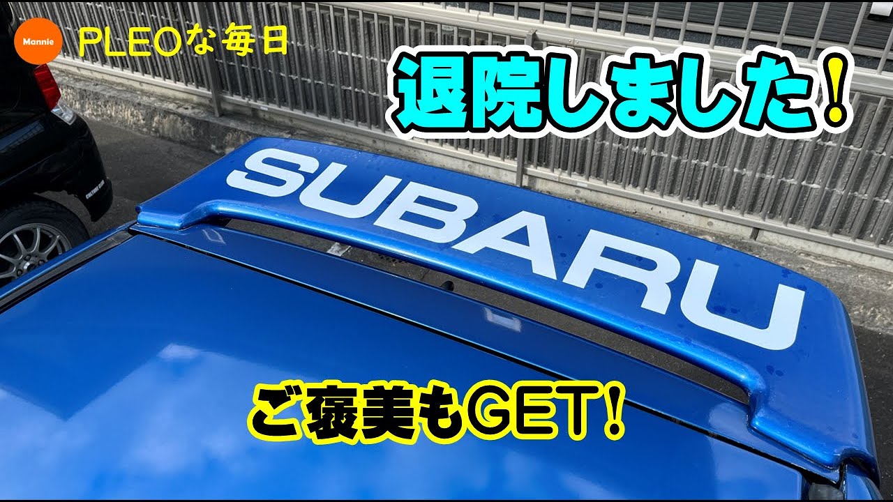 【PLEOな毎日】走れるようになりました！　なので、走ってきました！　リヤスポイラーにはカッティングオーダーで作ってもらったSUBARUロゴのビッグステッカーをどーん！　男前です！