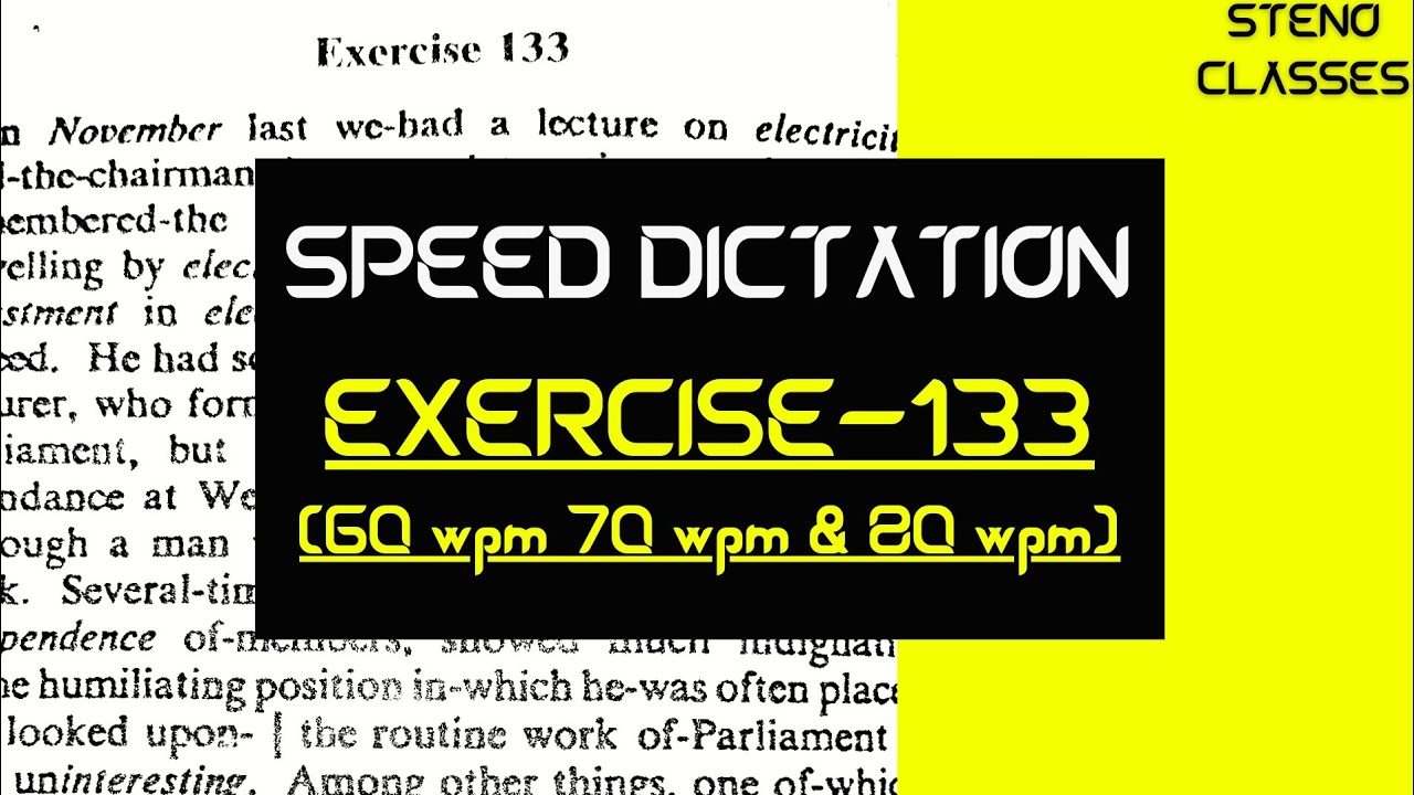 Speed Dictation of Exercise 133 | Pitman Shorthand (English) | 2023 #shorthand #ssc #sscsteno