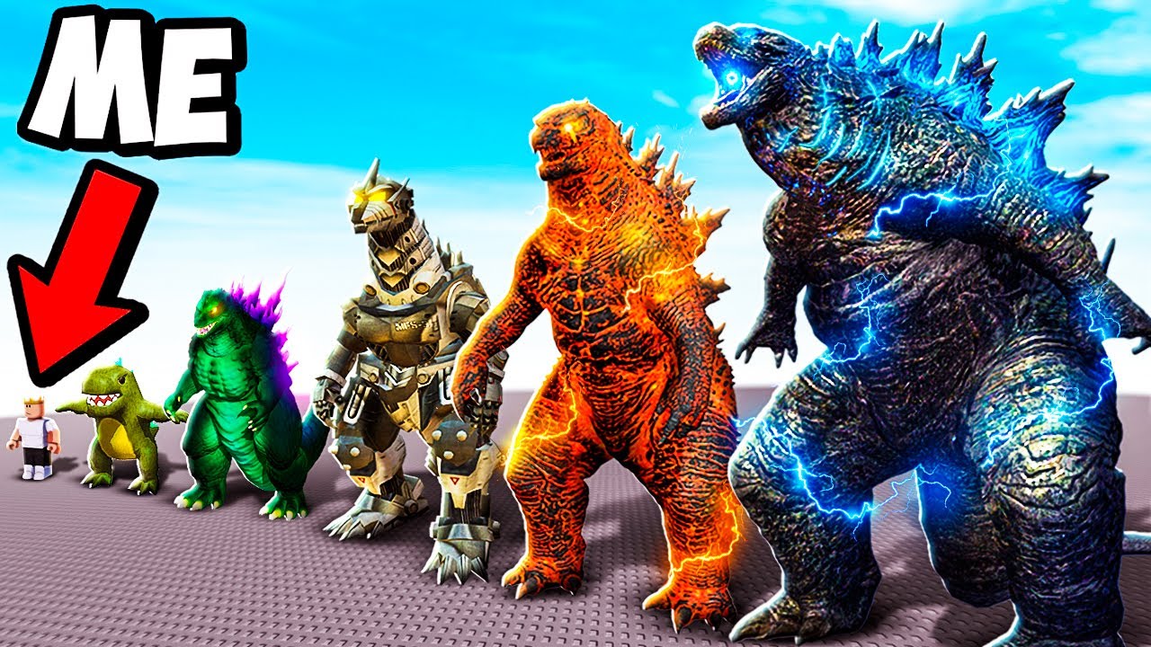 Сравнение размеров Годзиллы в Roblox