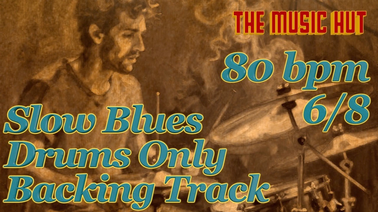 Zeppelin Style Slow Blues Jam DRUMS ONLY Backing Track (80 BPM - 6/8)