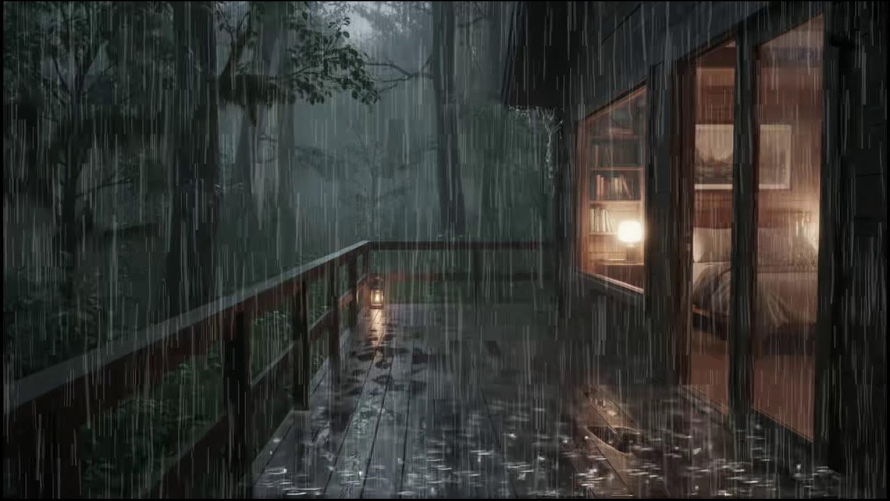 Soothing Rain Atmosphere in a Cozy Forest Cabin 🌧 Gentle Rain for Deep, Restful Sleep