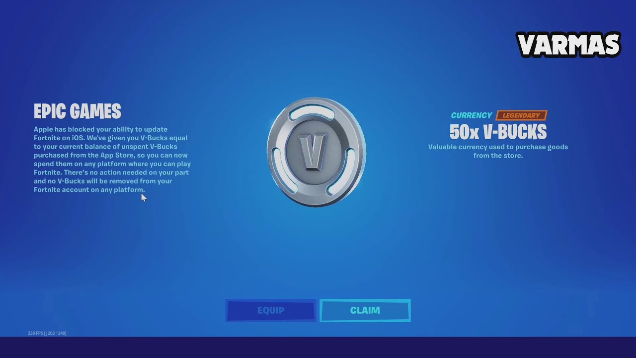 FREE Double the VBUCKS You Own in Apple Devices BCoz Apple Blocked You the New Updates