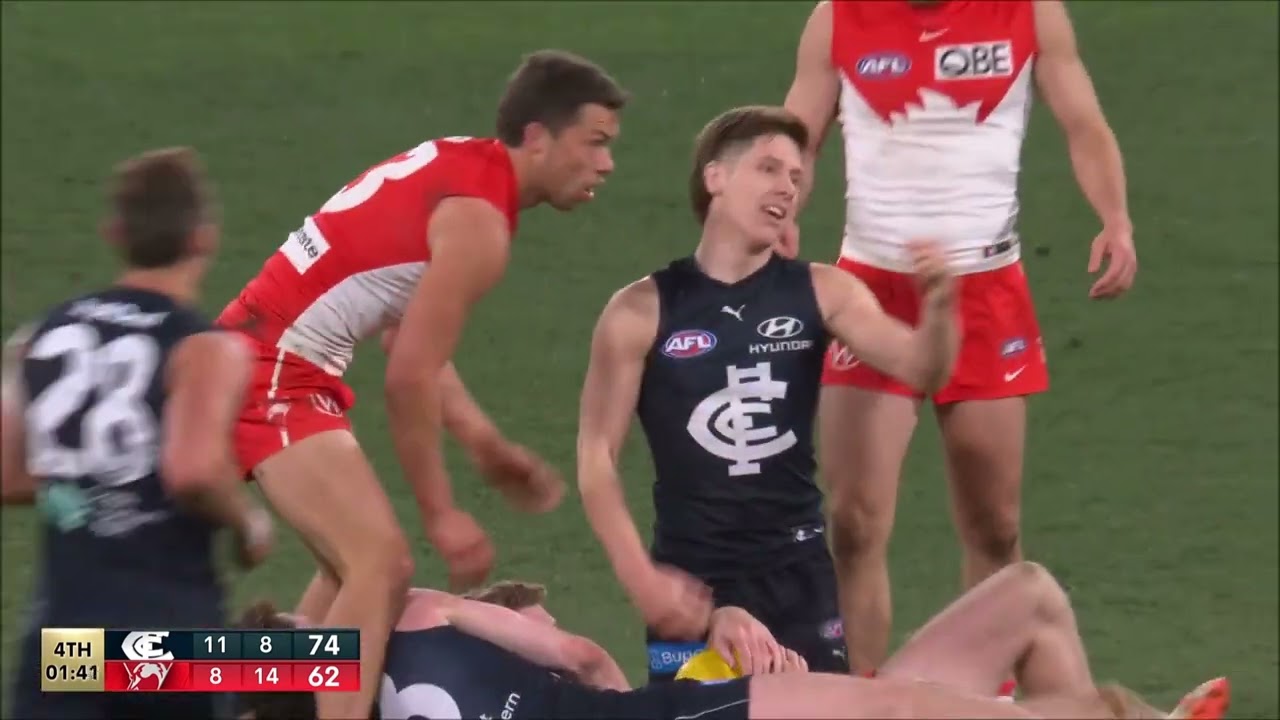 Blake Acres kick, run & tackle late as the Blues hold on vs Sydney - AFL Finals 2023